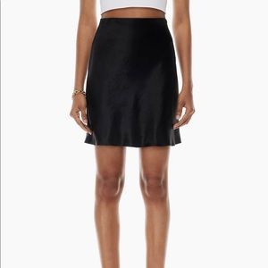 Babaton Slip Mini Skirt - black satin - size 6 *like new*